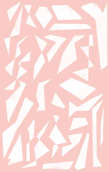 Красиві Різні Геометричні Фігури Білого Кольору Рожевому Тлі Мистецтво Абстрактним Ліцензійні Стокові Зображення