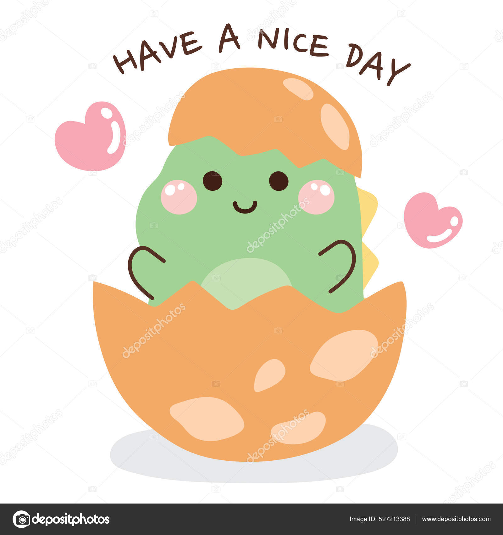 Søt Baby Dinosaur Egg Med Fin Dag Tekst Hvit Bakgrunn stockvektor ©  ma_nud_sen #527213388, image size:1600x1700