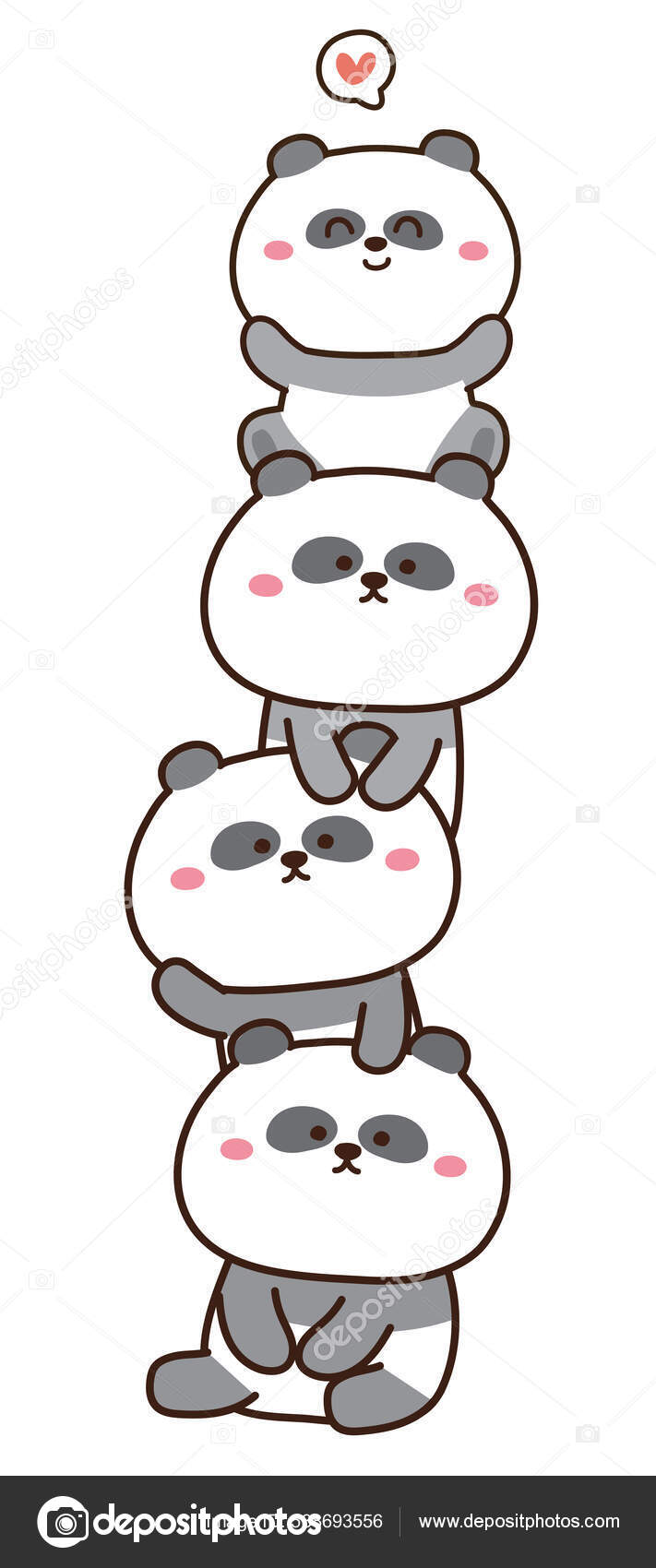 Panda Animal Hand Drawn White Background Cartoon Doodle Wallpaper.