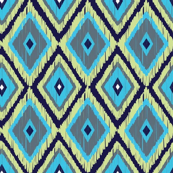 Patrón Ikat Sin Costura Diseño Geométrico Fondo Tribal Bordado Imagen — Vector de stock