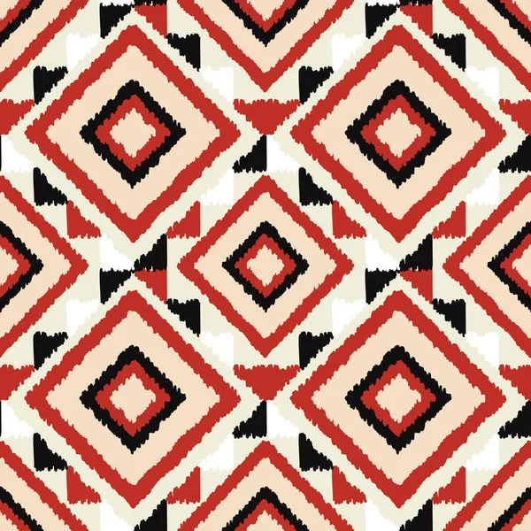 Padrão Ikat Seamless Abstract Background African Texture Geometric Design Embroidery — Vetor de Stock