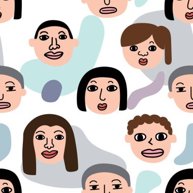 Kusursuz bir yüz çizimi. Karikatür. Kawai. Özgeçmiş. Vektör..