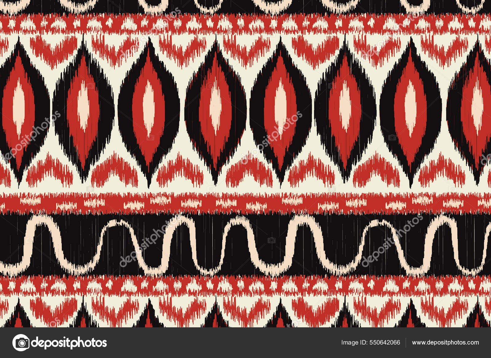 Ikat Seamless Pattern Embroidery Tribal African Abstract Background Boho  Red Stock Vector by ©ma_nud_sen 550642066, image size:1600x1167