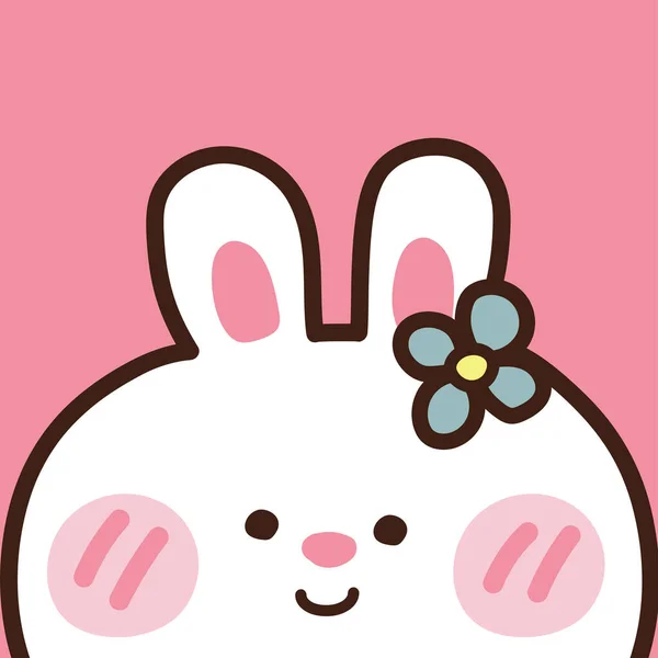 Cute Rabbit Wearing Face Mask Protect Coronavirus Covid Cartoon Style — стоковый вектор