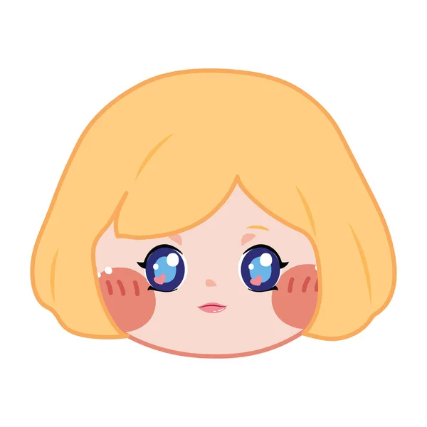 머리를 귀여운 Kid Graphic Design Kawaii Baby Head Vector Illustration — 스톡 벡터