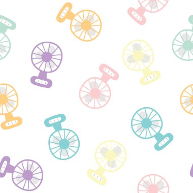 Pastel. Beyaz arka planda renksiz şirin hayran karikatürü. Makine. Ev. Kawai..