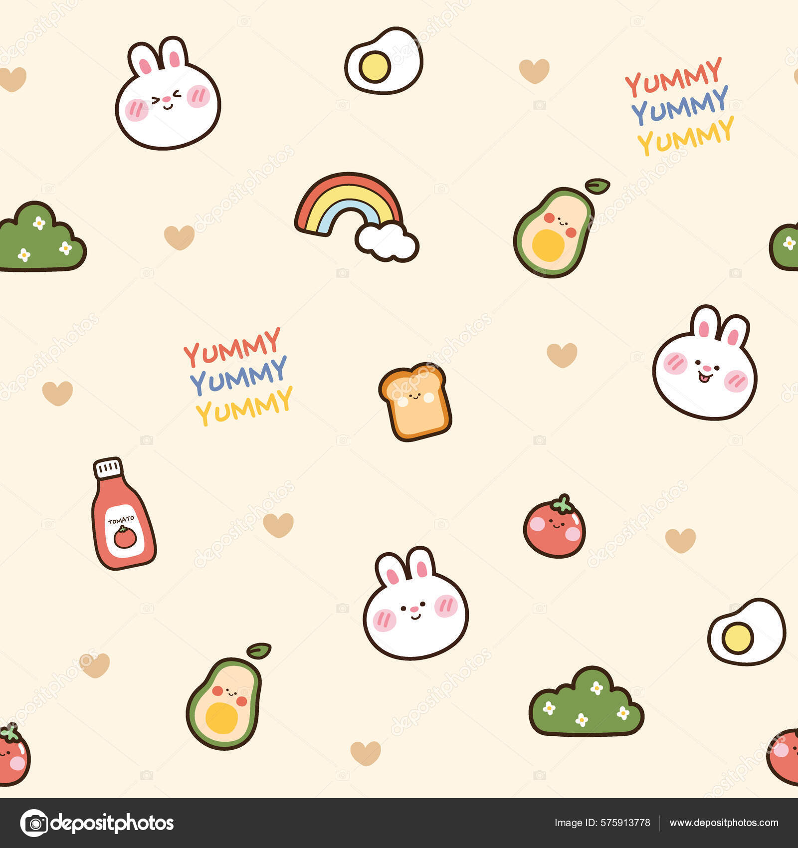 Sømløst Mønster Søt Rabbit Jeg Gjentar Wallpaper Animalsk Bakgrunn Vector  stockvektor © ma_nud_sen #575913778, image size:1600x1700