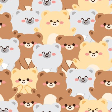 Güzel gülüşün kusursuz deseni arka planda yer alır. Hayvanlar için karakter tasarımı. Kart, pankart, duvar kağıdı, çıkartma, bebek bezi, oyuncak, hediye kağıdı. Tekrar ediyorum. Sanat. Çocuk grafiği..