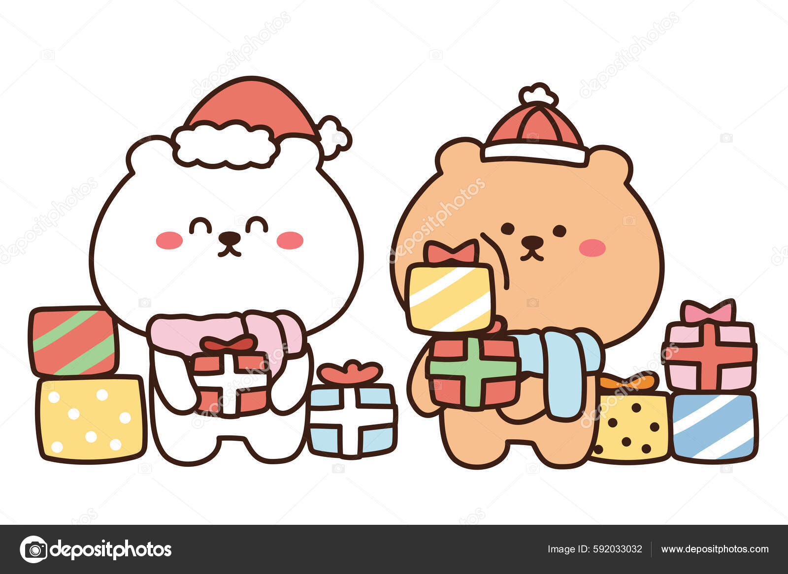 Cute Bear Hold Gift White Background Winter Christmas Concept Animals Stock  Vector by ©ma_nud_sen 592033032, image size:1600x1167