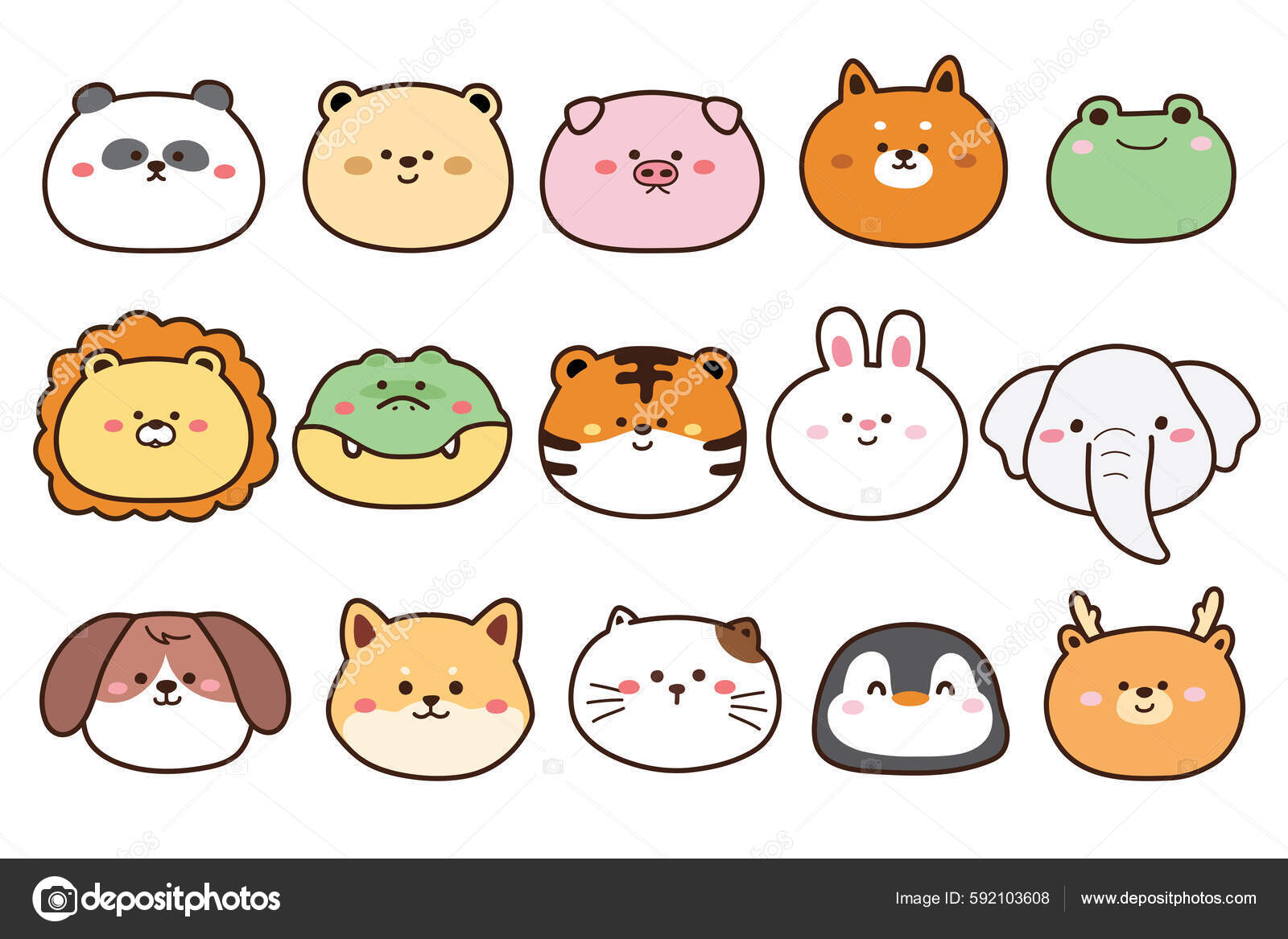 Kawaii cat icon cute animal graphic Royalty Free Vector