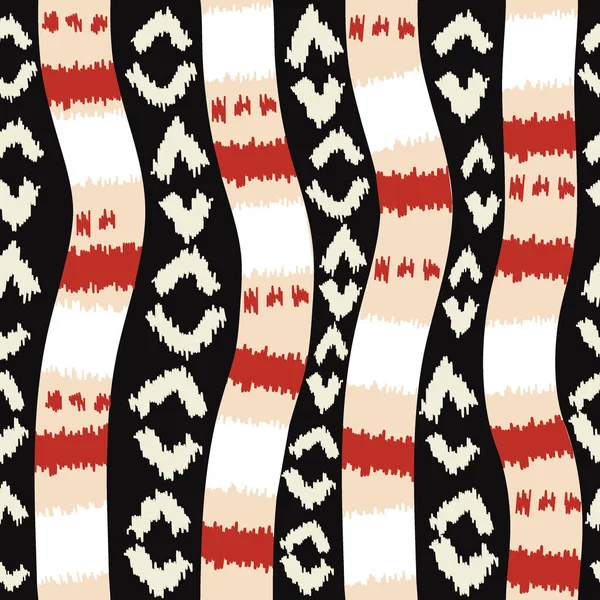 Ikat Design Seamless Pattern Embroidery Ethnic Background Abstract Texture Handmade — Stok Vektör
