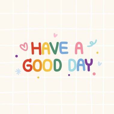 Not kağıdına renkli bir gün metni yaz. Harf alfabesi dizaynı. Yazı tipi el çizimi. İzole edilmiş. Kart, poster, çıkartma için resim..