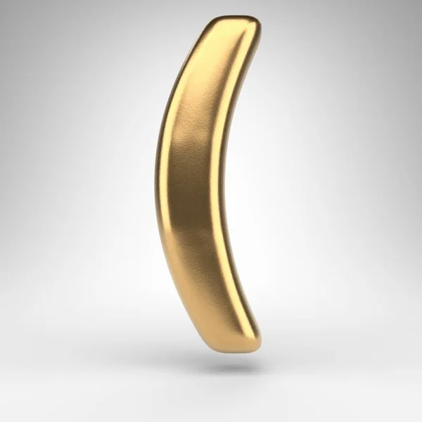 Links rundes Klammersymbol auf weißem Hintergrund. Goldenes 3D-Zeichen mit glänzender Metallstruktur. — Stockfoto