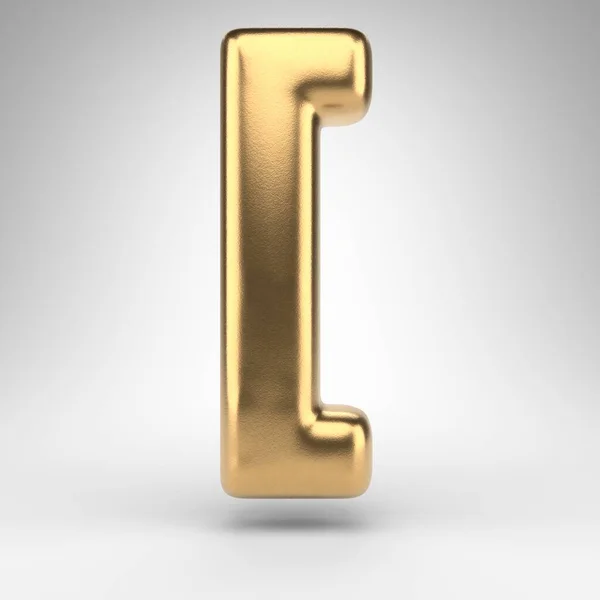 Left square bracket symbol on white background. Golden 3D sign with gloss metal texture. Foto Stock