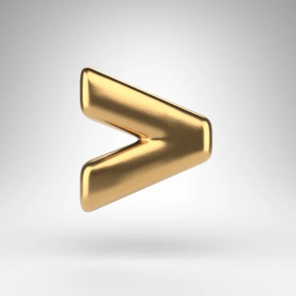 Mehr als ein Symbol auf weißem Hintergrund. Goldenes 3D-Zeichen mit glänzender Metallstruktur. — Stockfoto