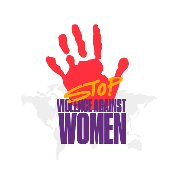Detener Violencia Contra Las Mujeres Día Internacional Para Eliminación Violencia — Vector de stock