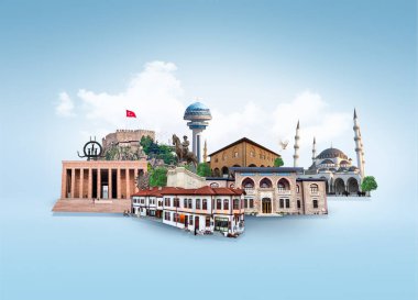 Ankara kolaj calismasi, tarihi mimariler ve gezilecek mekanlar. Tercüme: Ankara kolaj çalışmaları, tarihi mimariler ve ziyaret edilecek yerler.