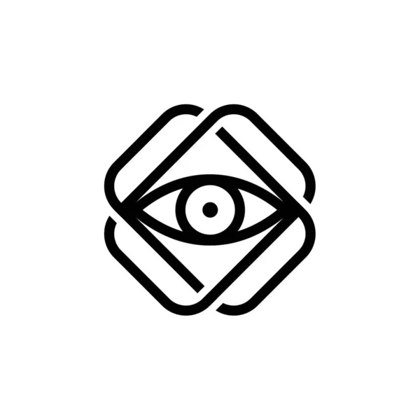 Ιερογλυφικό Σχέδιο Λογότυπου Μονοολίνης Ματιών Διάνυσμα — Διανυσματικό Αρχείο