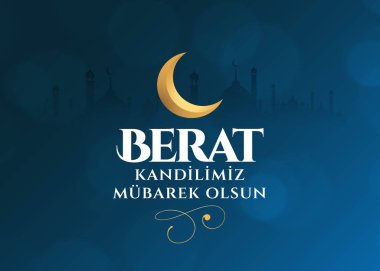 Berat Kandili. Translation: islamic holy night, vector clipart