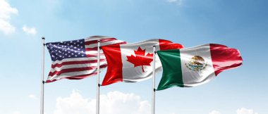 NAFTA Ülkeleri, Amerika, Kanada Meksika Bayrakları