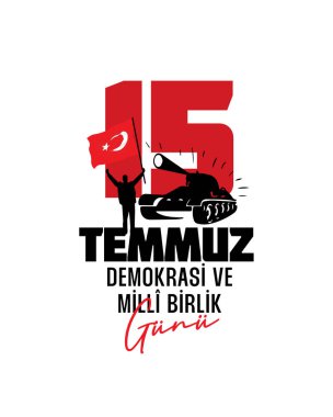 15 temmuz, demokrasi ve milli birlik gunu. 15 Temmuz, demokrasi ve ulusal birlik günü, vektör illüstrasyonu.