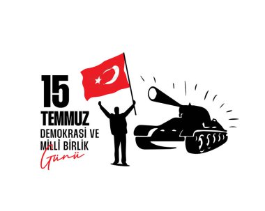 15 temmuz, demokrasi ve milli birlik gunu. 15 Temmuz, demokrasi ve ulusal birlik günü, vektör illüstrasyonu.
