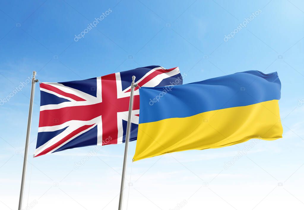England (United Kingdom) and Ukraine, allies and friendly countries, unity, togetherness, handshake, support,cooperation