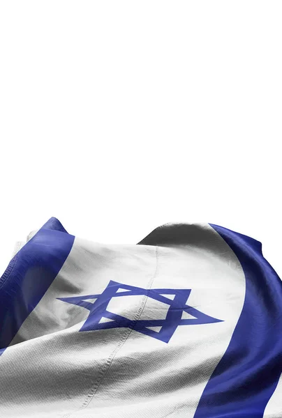 Флаг Израиля Голубом Облаке Небе Вертикальный Флаг Израиля — стоковое фото