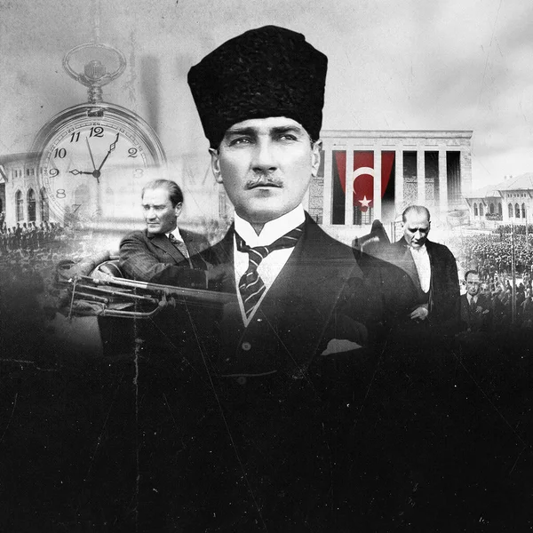 Mustafa Kemal Atatürk Kasım Kolaj Çalışması Türkçe Mustafa Kemal Atatürk — Stok fotoğraf