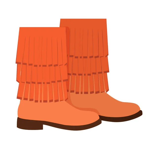Women Stylish Boots Heels Decor Comfortable Shoes Wardrobe Item Colorful — Stock Vector