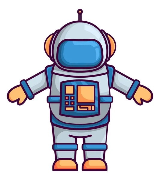 白い背景に隔離された宇宙飛行士のベクトル描画 漫画のフラットスタイルの宇宙飛行士 宇宙テーマ 簡単なEps 10ベクトル形式の宇宙服 — ストックベクタ