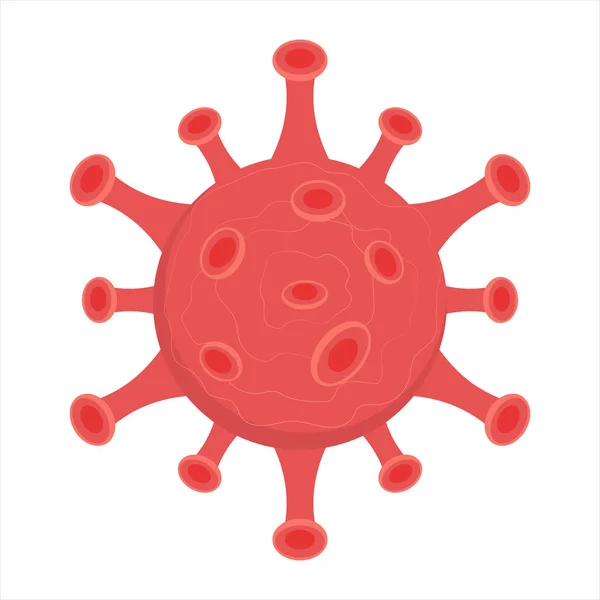 Beyaz Arka Planda Bir Virüsün Vektör Çizimi Covid Virüs Enfeksiyonunun — Stok Vektör