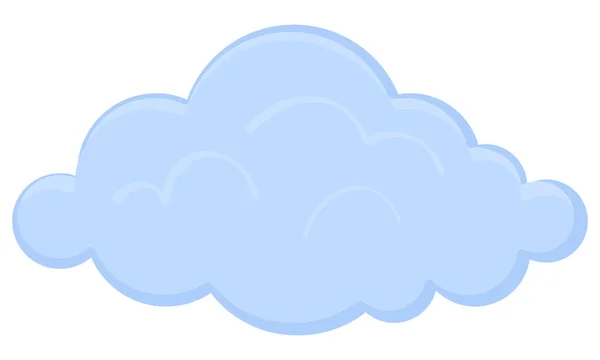 云彩的矢量绘图 在白色背景上孤立 蓝云图标 扁平风格 光影俱全 — 图库矢量图片