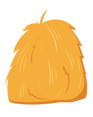 Minimalist tarzda saman yığını, beyaz arka planda saman izole edilmiş. Bir saman yığını. Tarım hasadı, tarımsal iş vektörü illüstrasyonu.