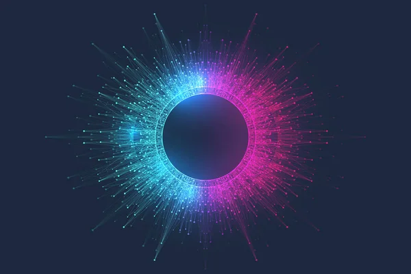 Ilustração científica engenharia genética e conceito de manipulação genética. Hélice de DNA, cadeia de DNA, molécula ou átomo, neurônios. Estrutura abstrata para a ciência ou formação médica. Fluxo de onda — Fotografia de Stock