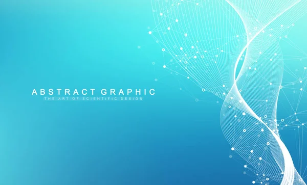 Fond abstrait à chiffres avec ligne et points connectés, flux d'ondes. Réseaux neuronaux numériques. Réseau et contexte de connexion pour votre présentation. Fond polygonal graphique. Illustration vectorielle. — Image vectorielle