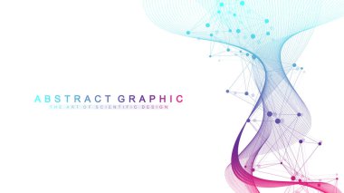 Bilimsel vektör çizimi genetik mühendisliği, DNA sarmalları, DNA ipliği, molekül veya atom, nöronlar. Genomik sekanslar görselleştirme. Bilim veya tıbbi geçmiş için soyut yapı.
