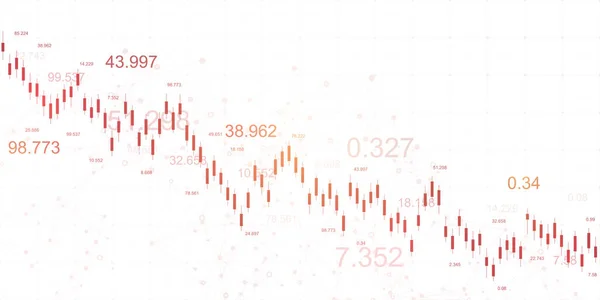 Plano de fundo gráfico financeiro abstrato com gráfico de linha de tendência de alta. Gráfico gráfico de vara de vela de negócios de negociação de investimento no mercado de ações. Ilustração vetorial —  Vetores de Stock