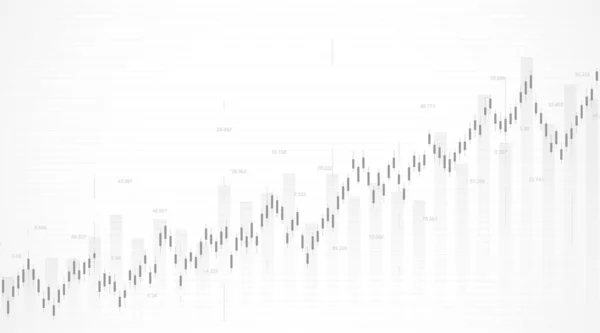 Fondo gráfico financiero con gráfico de línea de tendencia alcista. Gráfico de barra de vela de negocios gráfico de negociación de inversión en el mercado de valores. Ilustración vectorial — Archivo Imágenes Vectoriales