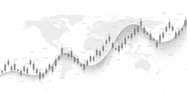 Sfondo grafico finanziario con grafico a linee ascendenti. Business candela bastone grafico grafico del mercato azionario trading di investimento. Illustrazione vettoriale — Vettoriale Stock