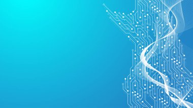 Devre kartı elektronik elementli bilgisayar anakart arkaplanı. Bilgisayar teknolojisi için elektronik doku, mühendislik konsepti. Anakart entegre bilgisayar çizimi