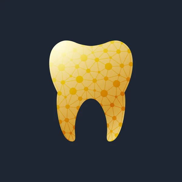 Medical Design Golden Isolated Tooth Logo Illustration — Foto Stock