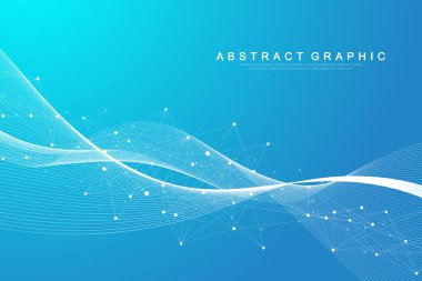 Global communication network concept. Social network communication in the global business. Big data visualization. Internet technology. Vector illustration