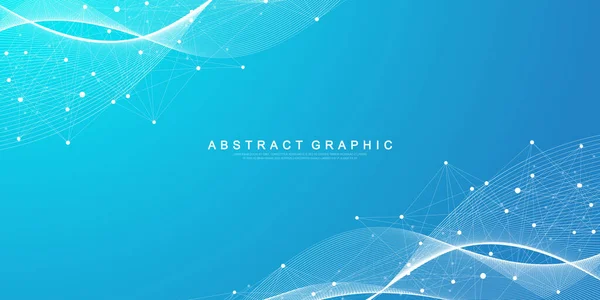 Geometric Abstract Background Connected Lines Dots Connectivity Flow Point Molecule — Stock Vector