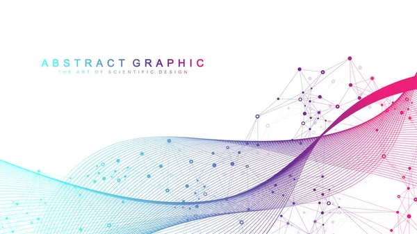 Fond Abstrait Géométrique Avec Lignes Points Connectés Point Écoulement Connectivité — Image vectorielle