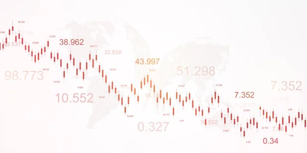 Grafico Dei Dati Finanziari Sfondo Grigio Contesto Aziendale Con Candelieri — Vettoriale Stock