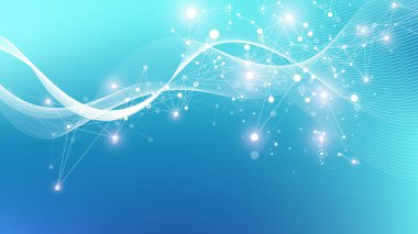 Küresel iletişim ağı illüstrasyonu. Küresel sektörde sosyal ağ iletişimi. Büyük veri görselleştirmesi. İnternet teknolojisi.