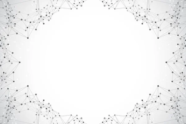 Геометрический Абстрактный Фон Связными Линиями Точками Точка Потока Связи Молекула — стоковое фото