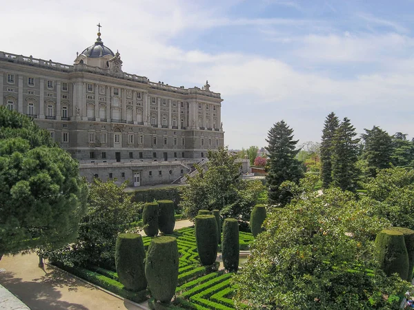 Madrid Vue Parc Devant Palais Royal — Photo