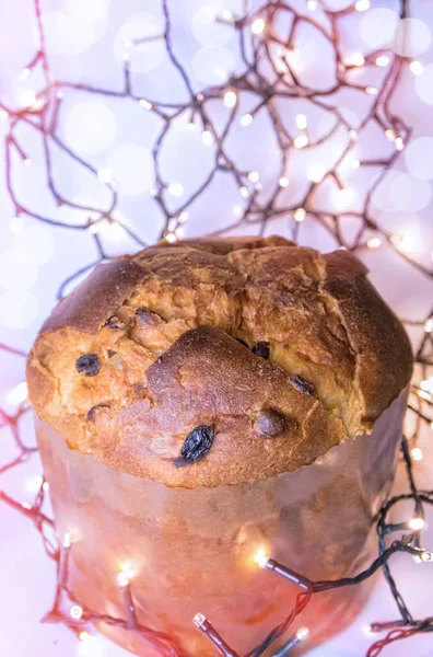 Panettone 伝統的なイタリアのクリスマス ケーキ — ストック写真